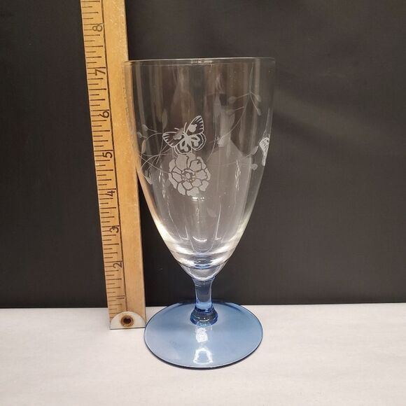 4 Lenox Butterfly Meadow Etched Crystal Glasses Great Condition! - Picture 7 of 13